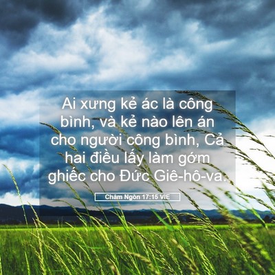 Picture 05 - Châm Ngôn 17:15 VIE - Ai xưng kẻ ác là công bình, và kẻ nào - Bible Verse Picture