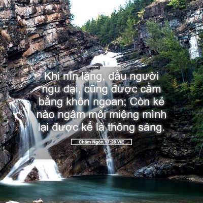 Picture 05 - Châm Ngôn 17:28 VIE - Khi nín lặng, dầu người ngu dại, cũng - Bible Verse Picture