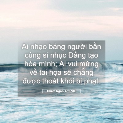 Picture 05 - Châm Ngôn 17:5 VIE - Ai nhạo báng người bần cùng sỉ nhục - Bible Verse Picture