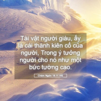 Picture 05 - Châm Ngôn 18:11 VIE - Tài vật người giàu, ấy là cái thành - Bible Verse Picture