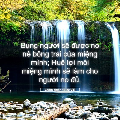 Picture 05 - Châm Ngôn 18:20 VIE - Bụng người sẽ được no nê bông trái - Bible Verse Picture