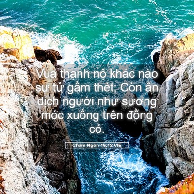 Picture 05 - Châm Ngôn 19:12 VIE - Vua thạnh nộ khác nào sư tử gầm thét; - Bible Verse Picture