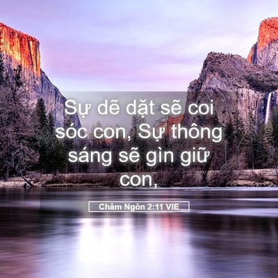 Picture 05 - Châm Ngôn 2:11 VIE - Sự dẽ dặt sẽ coi sóc con, Sự thông - Bible Verse Picture