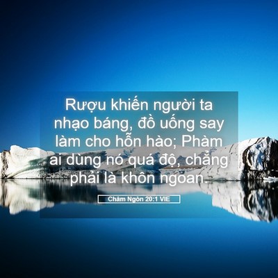 Picture 05 - Châm Ngôn 20:1 VIE - Rượu khiến người ta nhạo báng, đồ - Bible Verse Picture