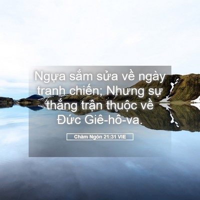 Picture 05 - Châm Ngôn 21:31 VIE - Ngựa sắm sửa về ngày tranh chiến; - Bible Verse Picture