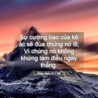 Picture 05 - Châm Ngôn 21:7 VIE - Sự cường bạo của kẻ ác sẽ đùa - Bible Verse Picture