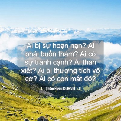 Picture 05 - Châm Ngôn 23:29 VIE - Ai bị sự hoạn nạn? Ai phải buồn - Bible Verse Picture