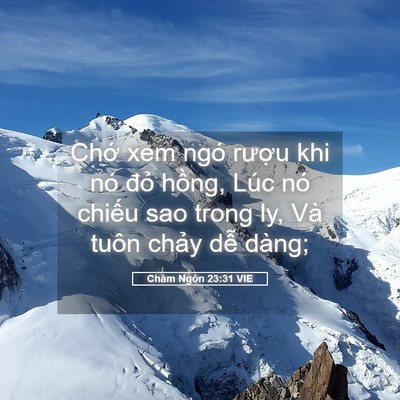 Picture 05 - Châm Ngôn 23:31 VIE - Chớ xem ngó rượu khi nó đỏ hồng, Lúc - Bible Verse Picture