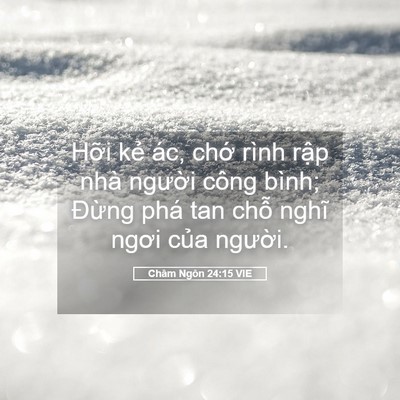Picture 05 - Châm Ngôn 24:15 VIE - Hỡi kẻ ác, chớ rình rập nhà người - Bible Verse Picture