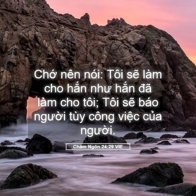 Picture 05 - Châm Ngôn 24:29 VIE - Chớ nên nói: Tôi sẽ làm cho hắn như - Bible Verse Picture