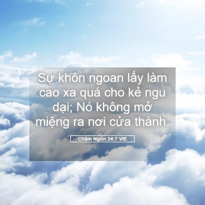 Picture 05 - Châm Ngôn 24:7 VIE - Sự khôn ngoan lấy làm cao xa quá cho kẻ - Bible Verse Picture