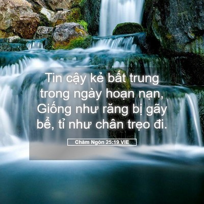 Picture 05 - Châm Ngôn 25:19 VIE - Tin cậy kẻ bất trung trong ngày hoạn - Bible Verse Picture