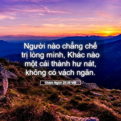 Picture 05 - Châm Ngôn 25:28 VIE - Người nào chẳng chế trị lòng mình, - Bible Verse Picture