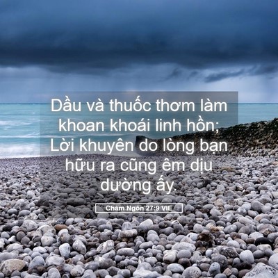 Picture 05 - Châm Ngôn 27:9 VIE - Dầu và thuốc thơm làm khoan khoái linh - Bible Verse Picture