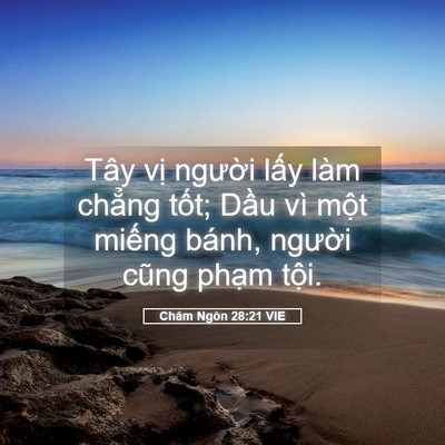 Picture 05 - Châm Ngôn 28:21 VIE - Tây vị người lấy làm chẳng tốt; - Bible Verse Picture