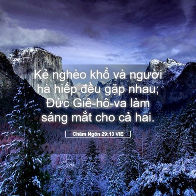 Picture 05 - Châm Ngôn 29:13 VIE - Kẻ nghèo khổ và người hà hiếp đều - Bible Verse Picture
