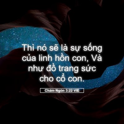 Picture 05 - Châm Ngôn 3:22 VIE - Thì nó sẽ là sự sống của linh hồn - Bible Verse Picture
