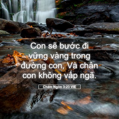 Picture 05 - Châm Ngôn 3:23 VIE - Con sẽ bước đi vững vàng trong đường - Bible Verse Picture