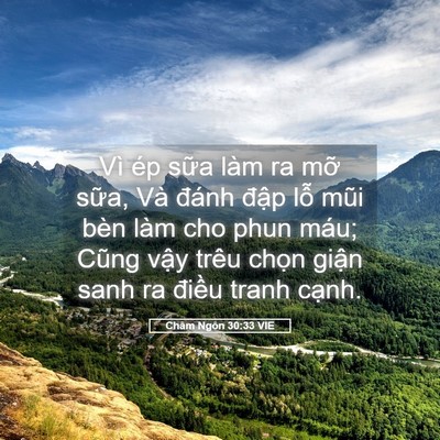 Picture 05 - Châm Ngôn 30:33 VIE - Vì ép sữa làm ra mỡ sữa, Và đánh - Bible Verse Picture