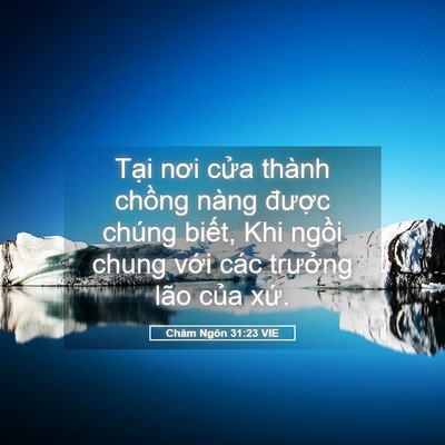 Picture 05 - Châm Ngôn 31:23 VIE - Tại nơi cửa thành chồng nàng được - Bible Verse Picture