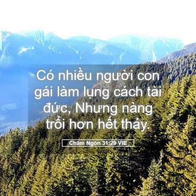 Picture 05 - Châm Ngôn 31:29 VIE - Có nhiều người con gái làm lụng cách - Bible Verse Picture