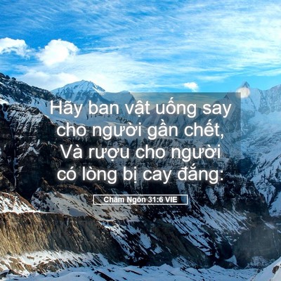Picture 05 - Châm Ngôn 31:6 VIE - Hãy ban vật uống say cho người gần - Bible Verse Picture