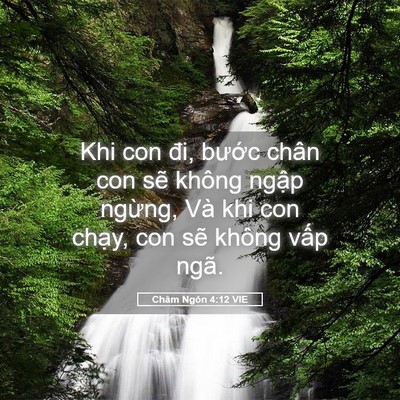 Picture 05 - Châm Ngôn 4:12 VIE - Khi con đi, bước chân con sẽ không ngập - Bible Verse Picture