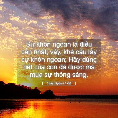Picture 05 - Châm Ngôn 4:7 VIE - Sự khôn ngoan là điều cần nhất; vậy, - Bible Verse Picture