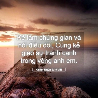 Picture 05 - Châm Ngôn 6:19 VIE - Kẻ làm chứng gian và nói điều dối, - Bible Verse Picture