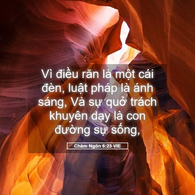 Picture 05 - Châm Ngôn 6:23 VIE - Vì điều răn là một cái đèn, luật - Bible Verse Picture