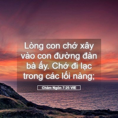 Picture 05 - Châm Ngôn 7:25 VIE - Lòng con chớ xây vào con đường đàn bà - Bible Verse Picture