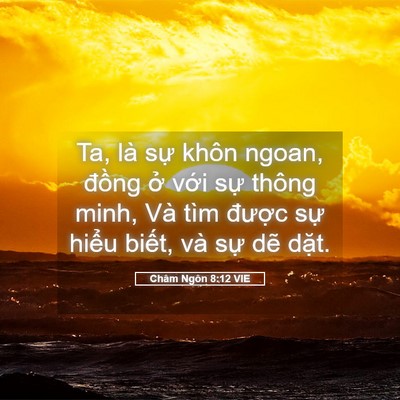 Picture 05 - Châm Ngôn 8:12 VIE - Ta, là sự khôn ngoan, đồng ở với sự - Bible Verse Picture