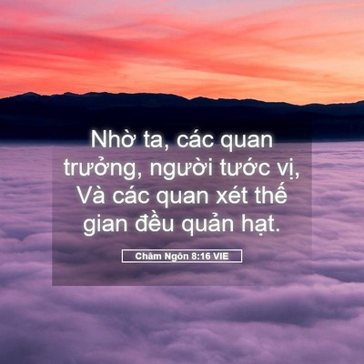 Picture 05 - Châm Ngôn 8:16 VIE - Nhờ ta, các quan trưởng, người tước - Bible Verse Picture