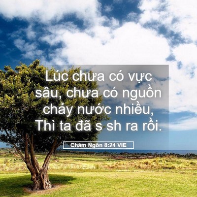 Picture 05 - Châm Ngôn 8:24 VIE - Lúc chưa có vực sâu, chưa có nguồn - Bible Verse Picture