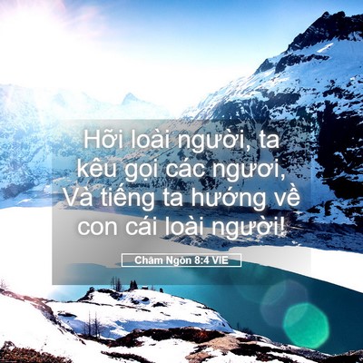 Picture 05 - Châm Ngôn 8:4 VIE - Hỡi loài người, ta kêu gọi các ngươi, - Bible Verse Picture