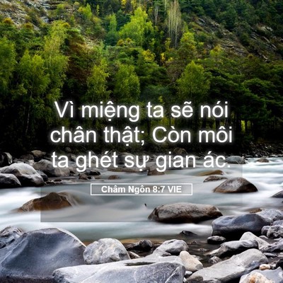 Picture 05 - Châm Ngôn 8:7 VIE - Vì miệng ta sẽ nói chân thật; Còn môi - Bible Verse Picture