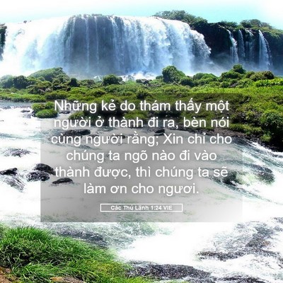 Picture 05 - Các Thủ Lãnh 1:24 VIE - Những kẻ do thám thấy một người ở - Bible Verse Picture