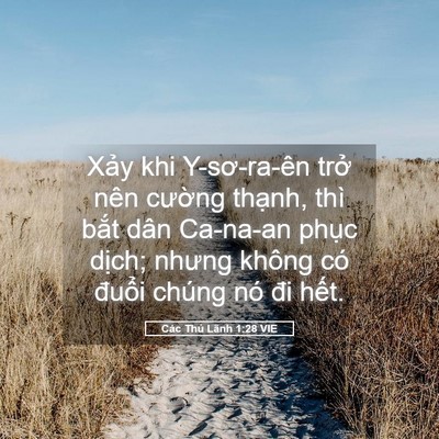 Picture 05 - Các Thủ Lãnh 1:28 VIE - Xảy khi Y-sơ-ra-ên trở nên cường - Bible Verse Picture