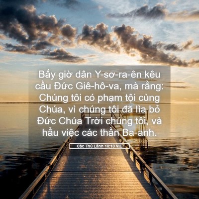 Picture 05 - Các Thủ Lãnh 10:10 VIE - Bấy giờ dân Y-sơ-ra-ên kêu cầu Đức - Bible Verse Picture