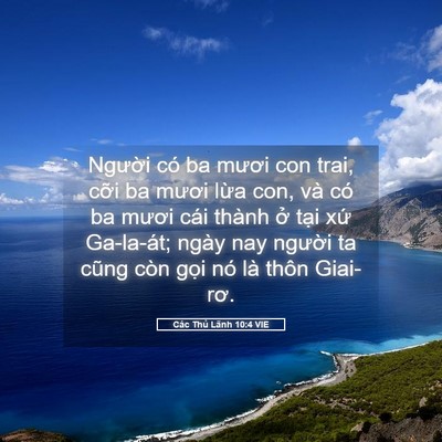 Picture 05 - Các Thủ Lãnh 10:4 VIE - Người có ba mươi con trai, cỡi ba mươi - Bible Verse Picture