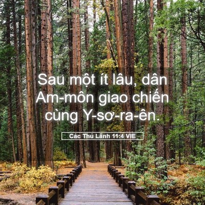 Picture 05 - Các Thủ Lãnh 11:4 VIE - Sau một ít lâu, dân Am-môn giao chiến - Bible Verse Picture