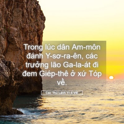 Picture 05 - Các Thủ Lãnh 11:5 VIE - Trong lúc dân Am-môn đánh Y-sơ-ra-ên, các - Bible Verse Picture
