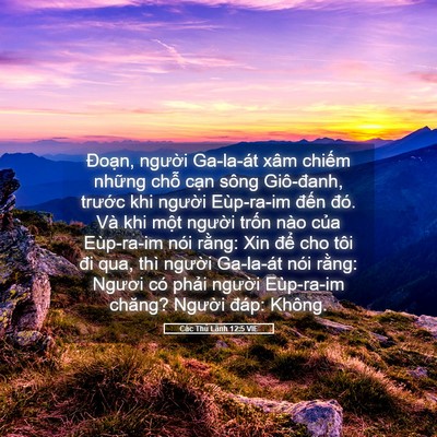Picture 05 - Các Thủ Lãnh 12:5 VIE - Đoạn, người Ga-la-át xâm chiếm những - Bible Verse Picture