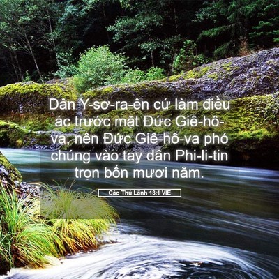 Picture 05 - Các Thủ Lãnh 13:1 VIE - Dân Y-sơ-ra-ên cứ làm điều ác trước - Bible Verse Picture