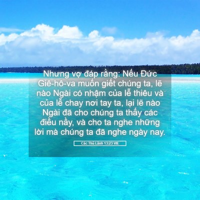 Picture 05 - Các Thủ Lãnh 13:23 VIE - Nhưng vợ đáp rằng: Nếu Đức - Bible Verse Picture