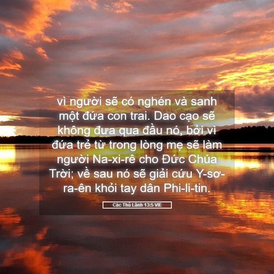Picture 05 - Các Thủ Lãnh 13:5 VIE - vì người sẽ có nghén và sanh một - Bible Verse Picture