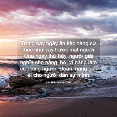 Picture 05 - Các Thủ Lãnh 14:17 VIE - Trong bảy ngày ăn tiệc nàng cứ khóc - Bible Verse Picture