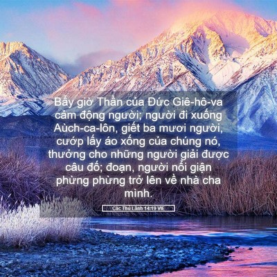 Picture 05 - Các Thủ Lãnh 14:19 VIE - Bấy giờ Thần của Đức Giê-hô-va cảm - Bible Verse Picture
