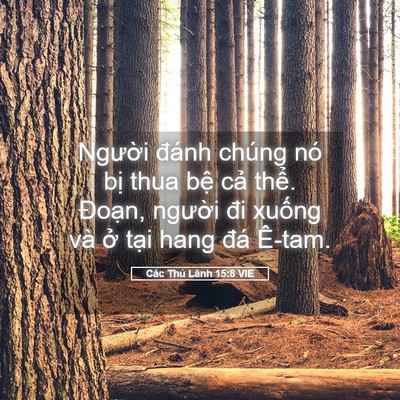 Picture 05 - Các Thủ Lãnh 15:8 VIE - Người đánh chúng nó bị thua bệ cả - Bible Verse Picture