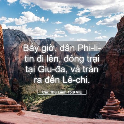 Picture 05 - Các Thủ Lãnh 15:9 VIE - Bấy giờ, dân Phi-li-tin đi lên, đóng - Bible Verse Picture